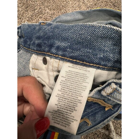 Polo Ralph Lauren Avery Boyfriend Jeans Rainbow Stripe Ribbon Size 27 - Picture 8 of 10